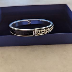 Swarovski Intervalle Thin Bangle Bracelet (Black)